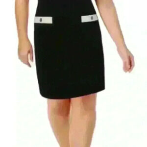 Tommy Hilfiger Women's Classic Scuba Crepe Two Pocket Dress SZ 14W  NWT Black